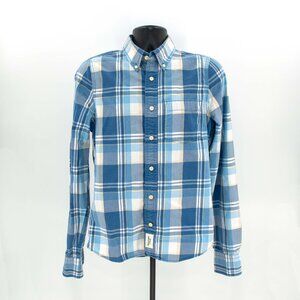 Abercrombie & Fitch Muscle Fit Button-up / Blue & White Plaid / Men's MEDIUM